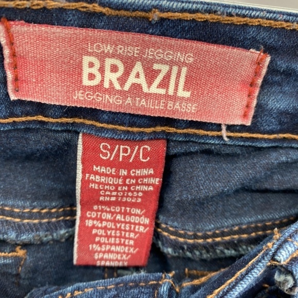 Brazil Jeans Womens Size Small Low Rise Jeggings Blue Denim Stretchy Zip Button - Picture 7 of 12